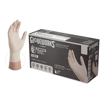 Gloveworks Ivory Latex Pwd Ind MD Gloves